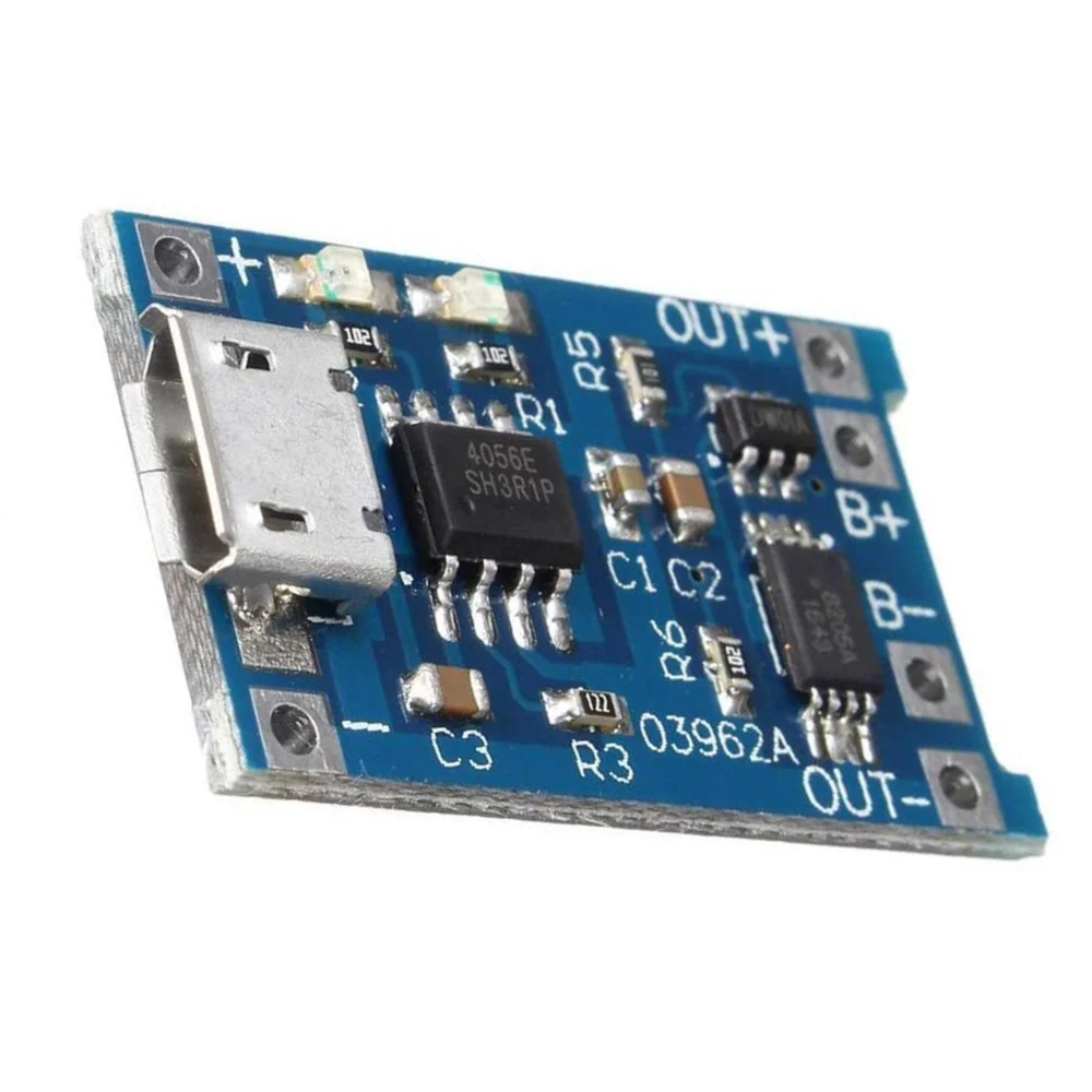 

100Pcs Micro-USB 5V 1A 18650 for TP4056 Lithium Battery Charger Module Charging Board with Protection Dual Functions