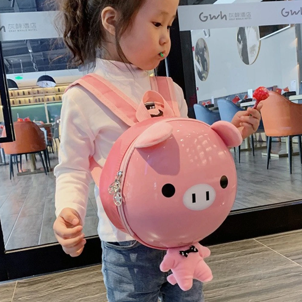 

Cartoon Lovely Children's Backpack Summer New Eggshell Bag Kindergarten Pig Fox Bear Tiger Bag Men Women Baby Tide