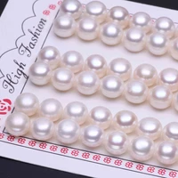 china zhuji natural half hole freshwater button pearls beads flat back 6 5 9 5mm 5a loose pearls