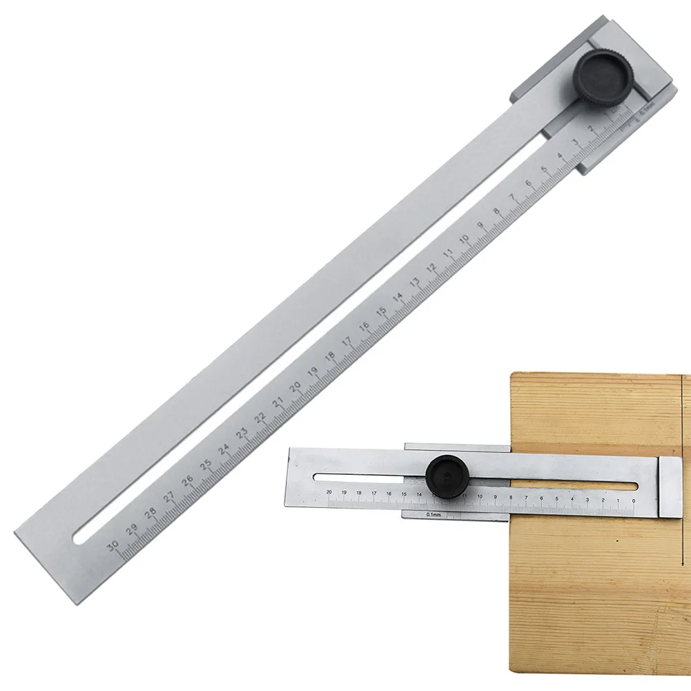 

1Pc 0-300mm Screw Cutting Marking Gauge Woodworking DIY Tool 355*40mm Stainless Steel Mark Scraper Ruler Measuring Tapes