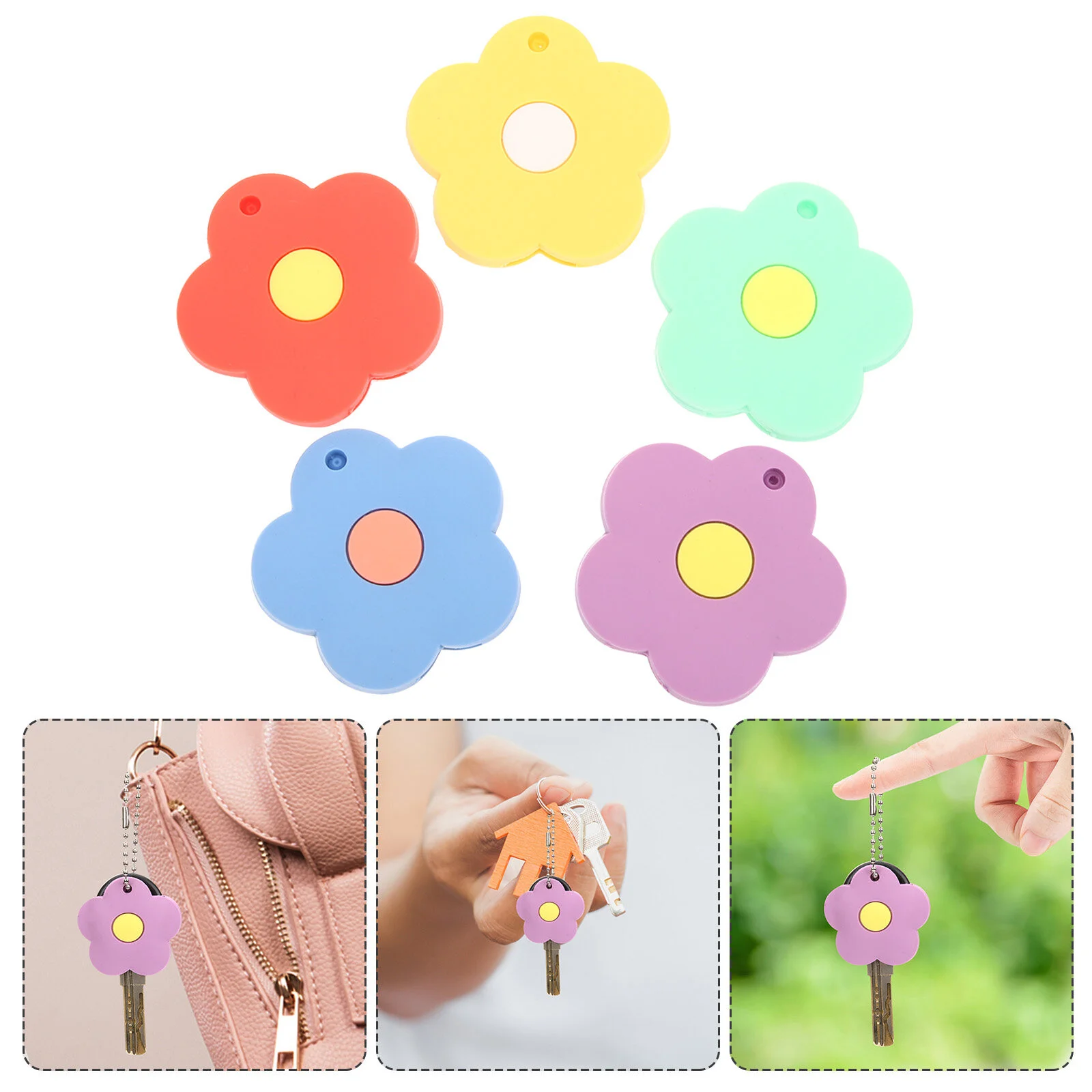 

5pcs Flower Key Covers Silicone Key Caps House Key Cover Caps Key Protector Caps