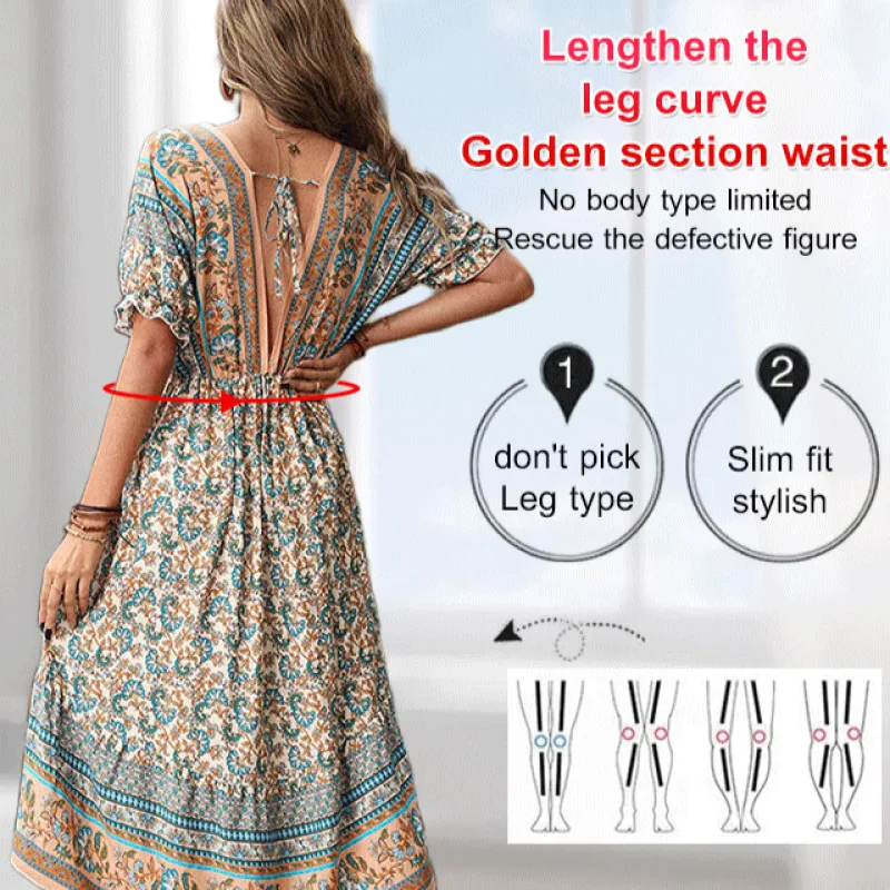 

Slim-fit Irregular Hemline Holiday Dress with Floral Pattern