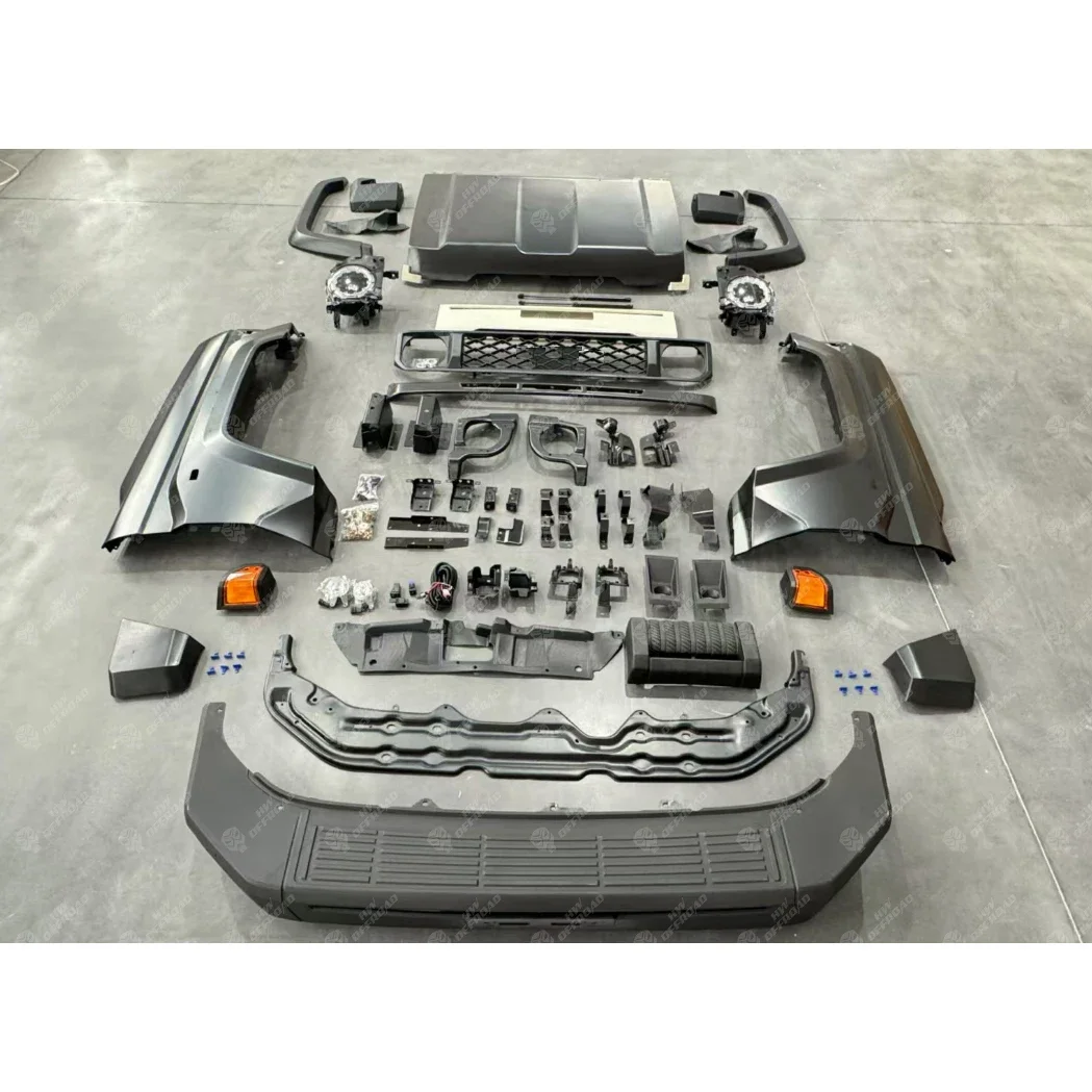 Фото Комплект широкого корпуса Land Cruiser серии 76 2024 для Land Cruiser LC76, обновленные внешние аксессуары, решетка бампера, расширения крыльев №1