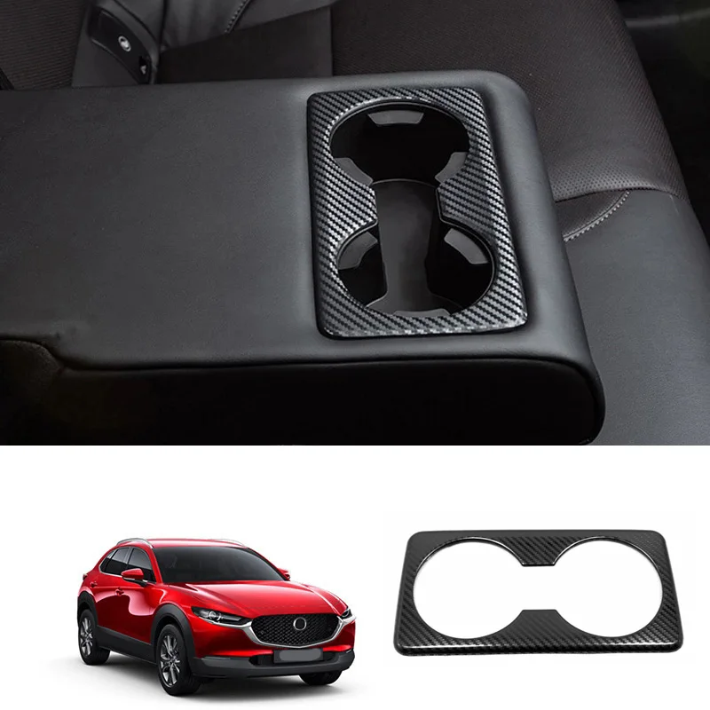 

Для Mazda CX-30 CX30 2020 2021, Центральный держатель для стакана из нержавеющей стали на заднее сиденье, крышка, отделка, Аксессуары для рамы воды