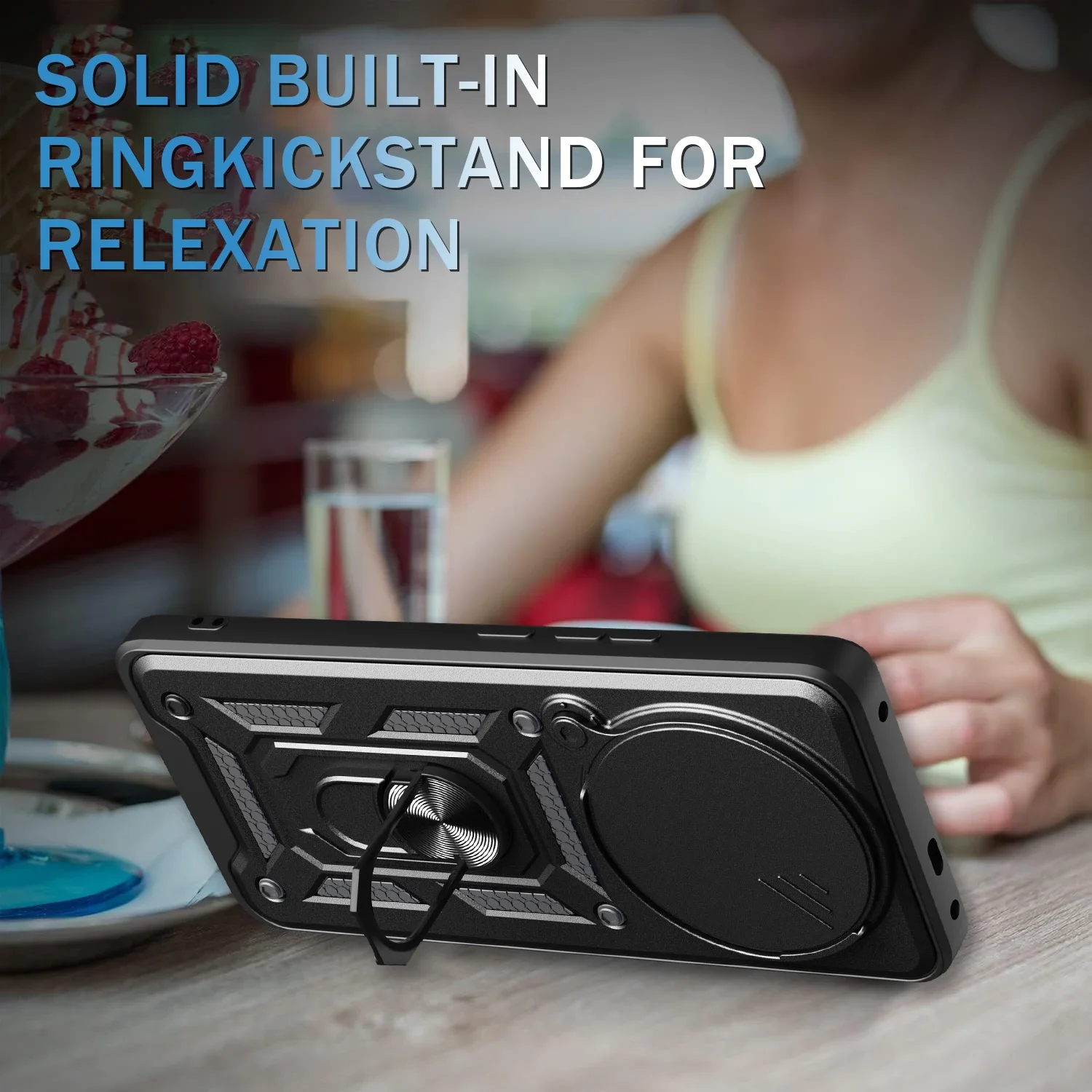 Чехол Funda для Redmi Note 14 Pro Plus 5G / защитный чехол с кольцом-подставкой камеры задняя