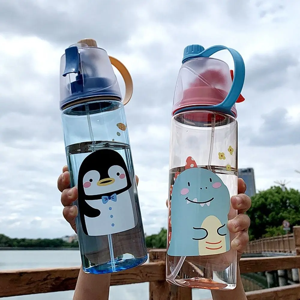 

600 мл спортивная чашка-распылитель детская мультяшная портативная пластиковая бутылка для воды дорожная уличная чашка для воды Kawaii бутылка...