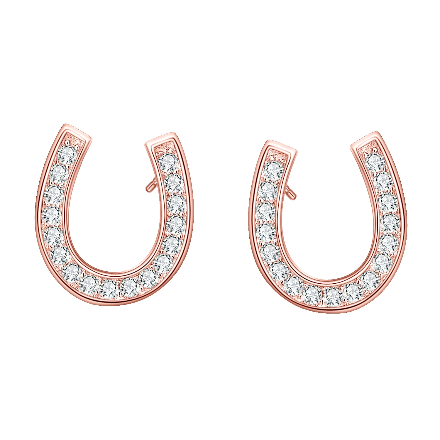 

Женские серьги-гвоздики из серебра 925 пробы, цвета розового золота