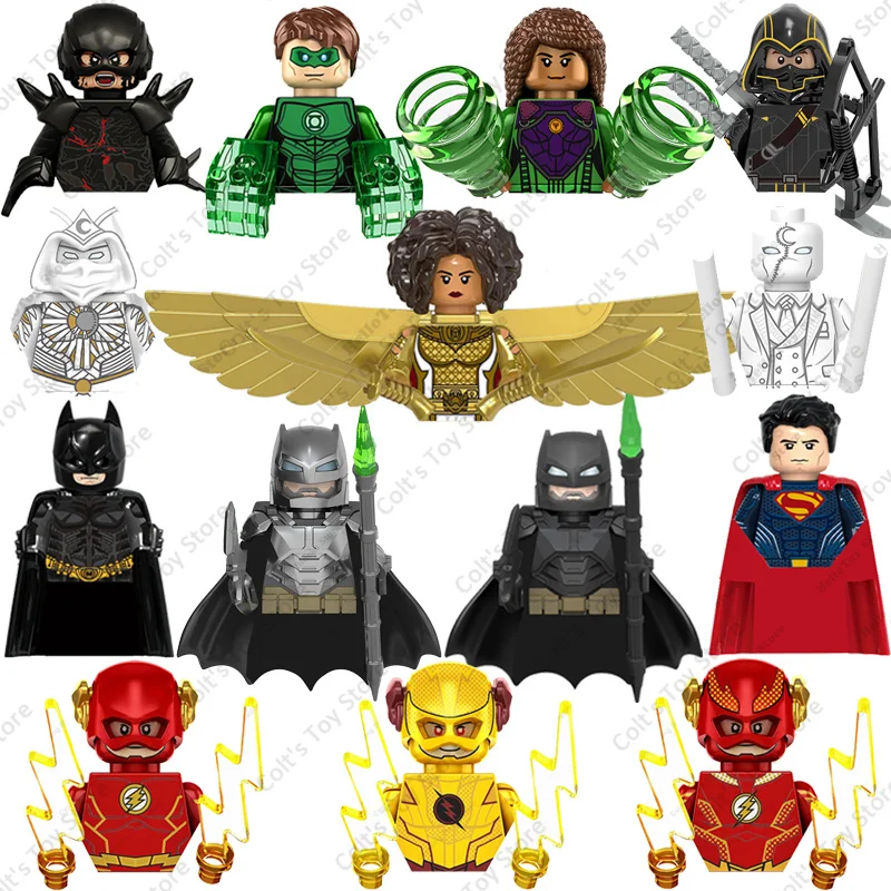 

2023 Disney Superhero Superman Building Blocks Bricks Dolls The Flash Dark Knight Joker Mini Action Figures Model Toys Kids Gift