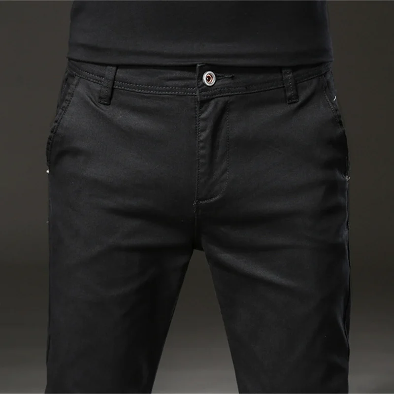 

Autumn New Men's Straight 2023 Loose Casual Pants 97% Cotton 3%spandex Fashion High Quality Stretch Business Trousers Male Brand