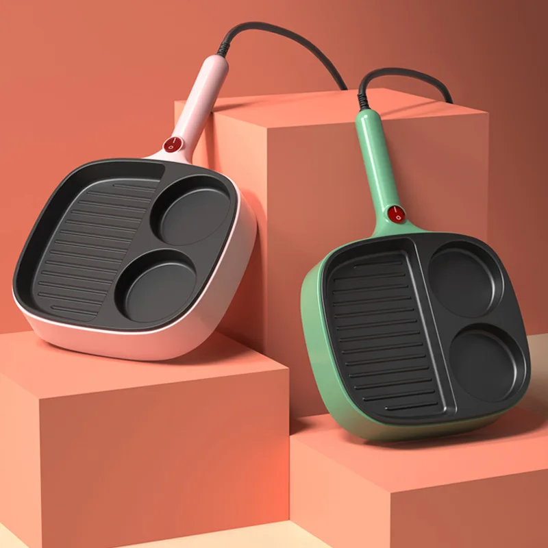 multifunctional 3in1 electric frying pan non stick smokeless steak egg omelette sausage cooker mini breakfast machine 110v 220v free global shipping