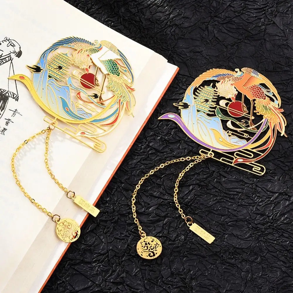 

Luxury Metal Tassel Pendant Bookmark Chinese Style Retro Animal Shape Stationery Creative Gift Student School Office Supplies