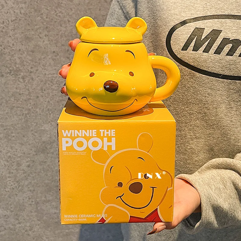 Disney Lotso Huggin Bear Милый мультфильм Винни Пух 450 мл Керамическая чашка для воды Kawaii