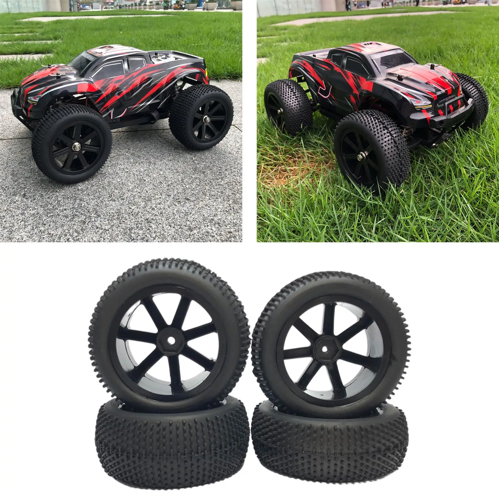 

4 Sets of Front And Rear Rubber Tires for 1621 Hobby Car Modification