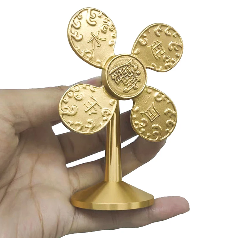 Brass Handicraft Windmill Decoration Die-Casting Engraved Retro Interesting 360 Degrees Rotate Trinket Creative Children Gift