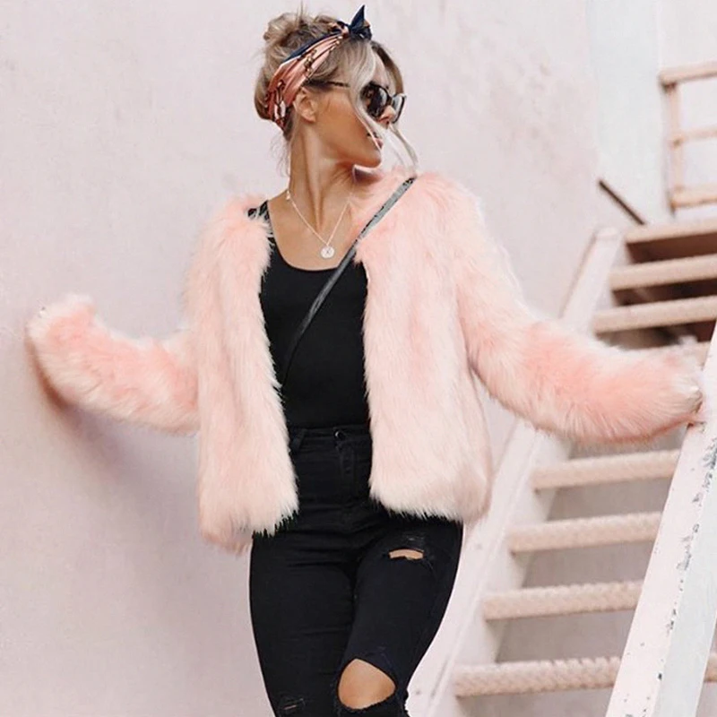 Women Long Sleeve Elegant Women's Jacket Autumn and Winter New 2023 Fashion Faux Fur Thick Warm Jacket