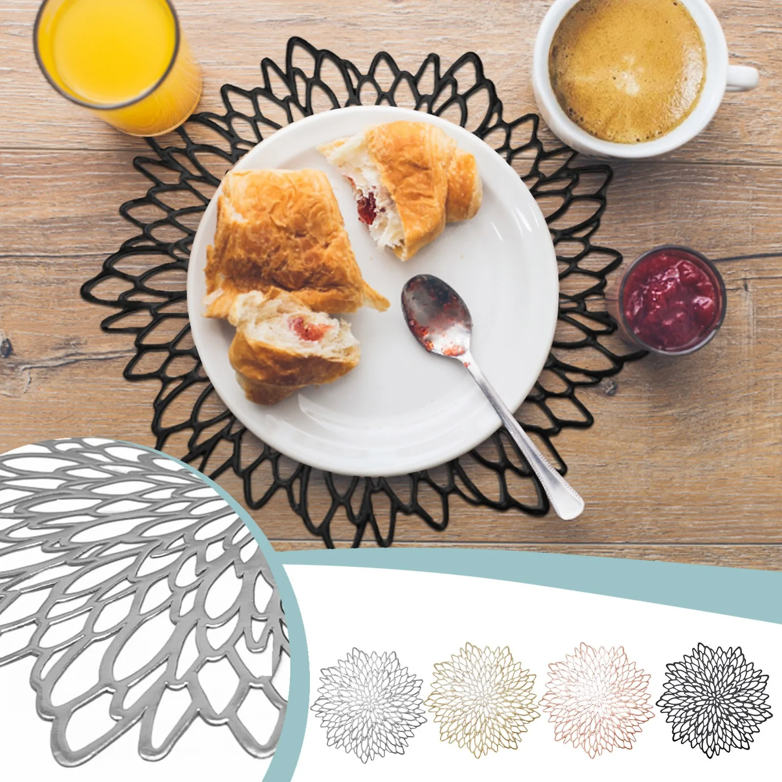 

Morden Dining Table Decoration Placemats Easy To Clean Vinyl Table Mats Elegant Table Protection