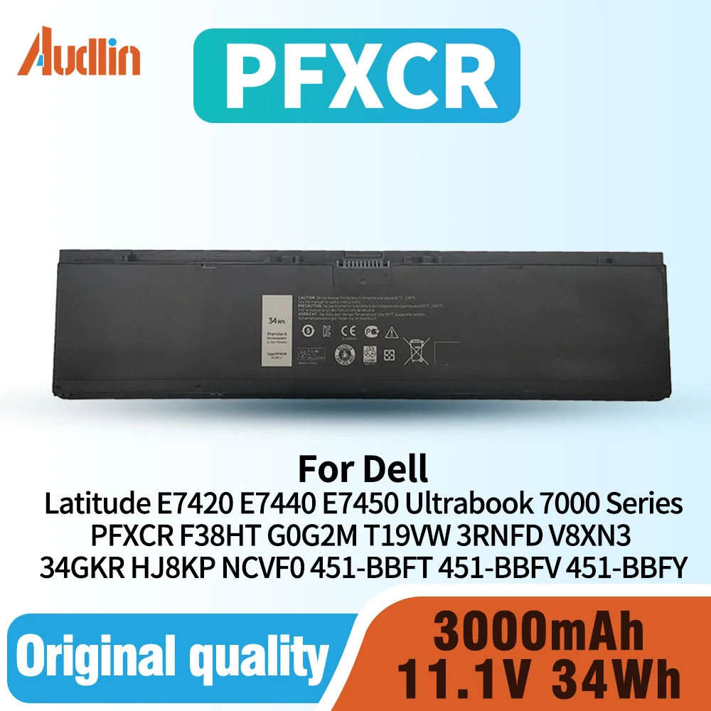 Фото PFXCR 11,1 В аккумулятор для ноутбука F38HT G0G2M T19VW 3RNFD 34GKR 451-BBFT для Dell Latitude E7420 E7440 E7450 Ultrabook серии 7000 №1