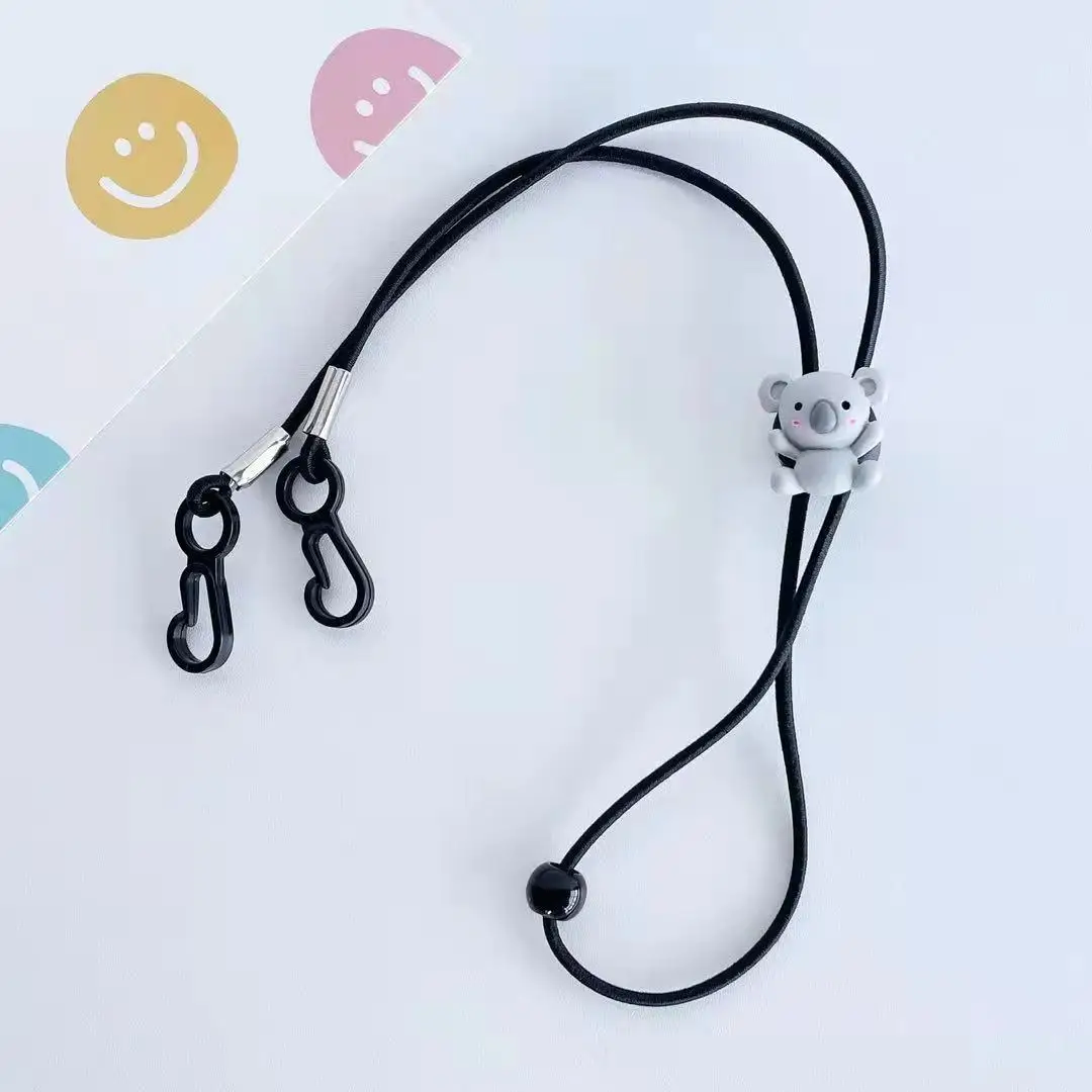 

New Creative Cartoon Koala Black Nylon Lanyard Necklace Glasses Chain
