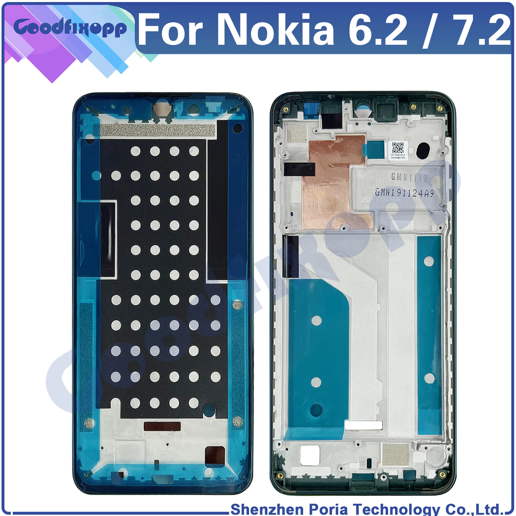 

For Nokia 6.2 7.2 TA-1200 TA-1198 TA-1201 TA-1187 TA-1193 TA-1178 TA-1196 TA-1181 Media Case Front Frame Middle Bezel Frame