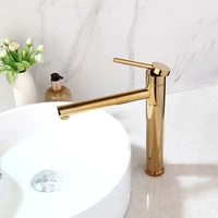 basin faucet bathroom deck mounted hot and cold sink mixer taps chrome rose gold brass faucets long swivel spout basin tap