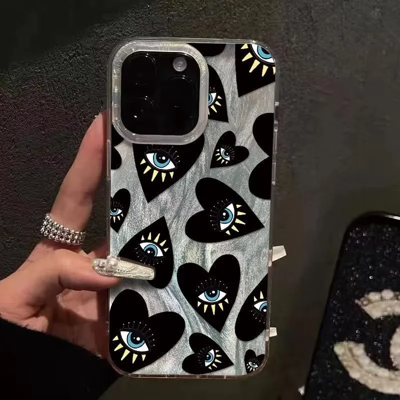 Фото Чехол для телефона Blue Eyes Evil Eye Black Heart для iPhone 17 Air 16 e 15 14 13 12 11 Pro Max Plus SE 2020 2022 №5