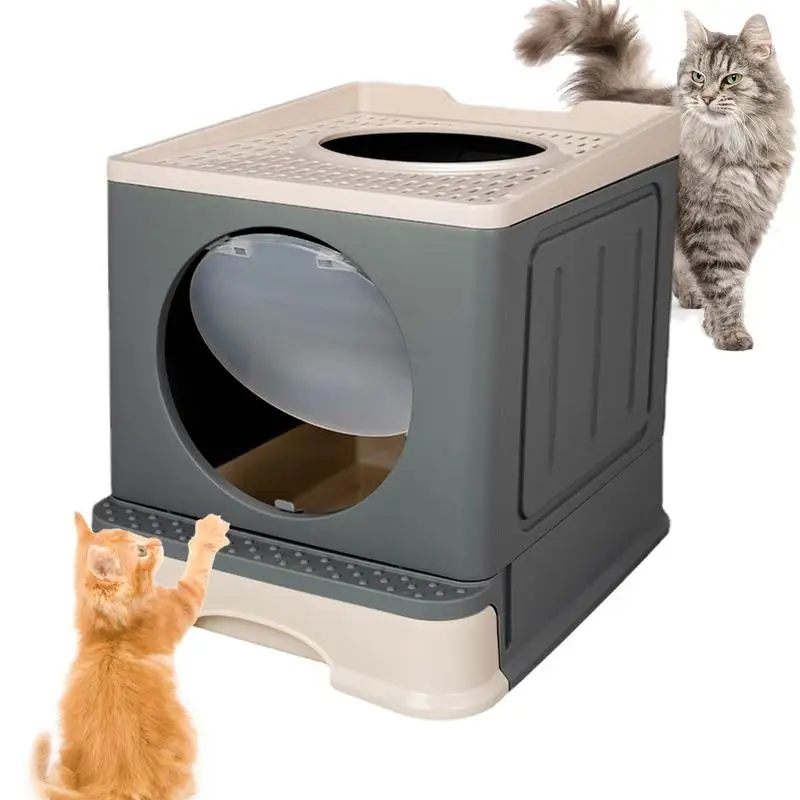 

Foldable Cat Litter Box Top Entry Kitten Litter Box Foldable Cat Toilet Litter Pan Easy To Clean Cat Potty Pan For Small Medium