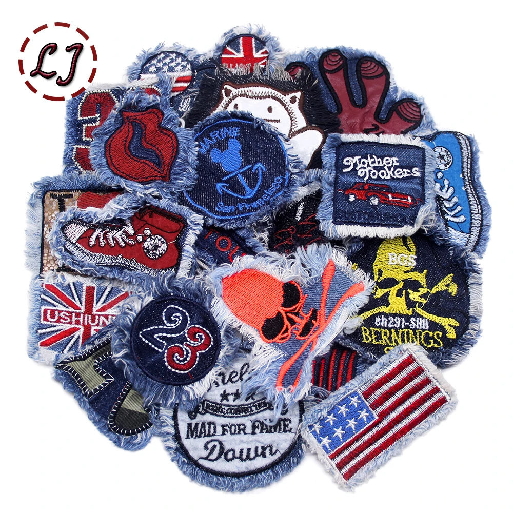 Новинка изящные джинсы вышитые нашивки для одежды Пришивные Аппликации наклейки