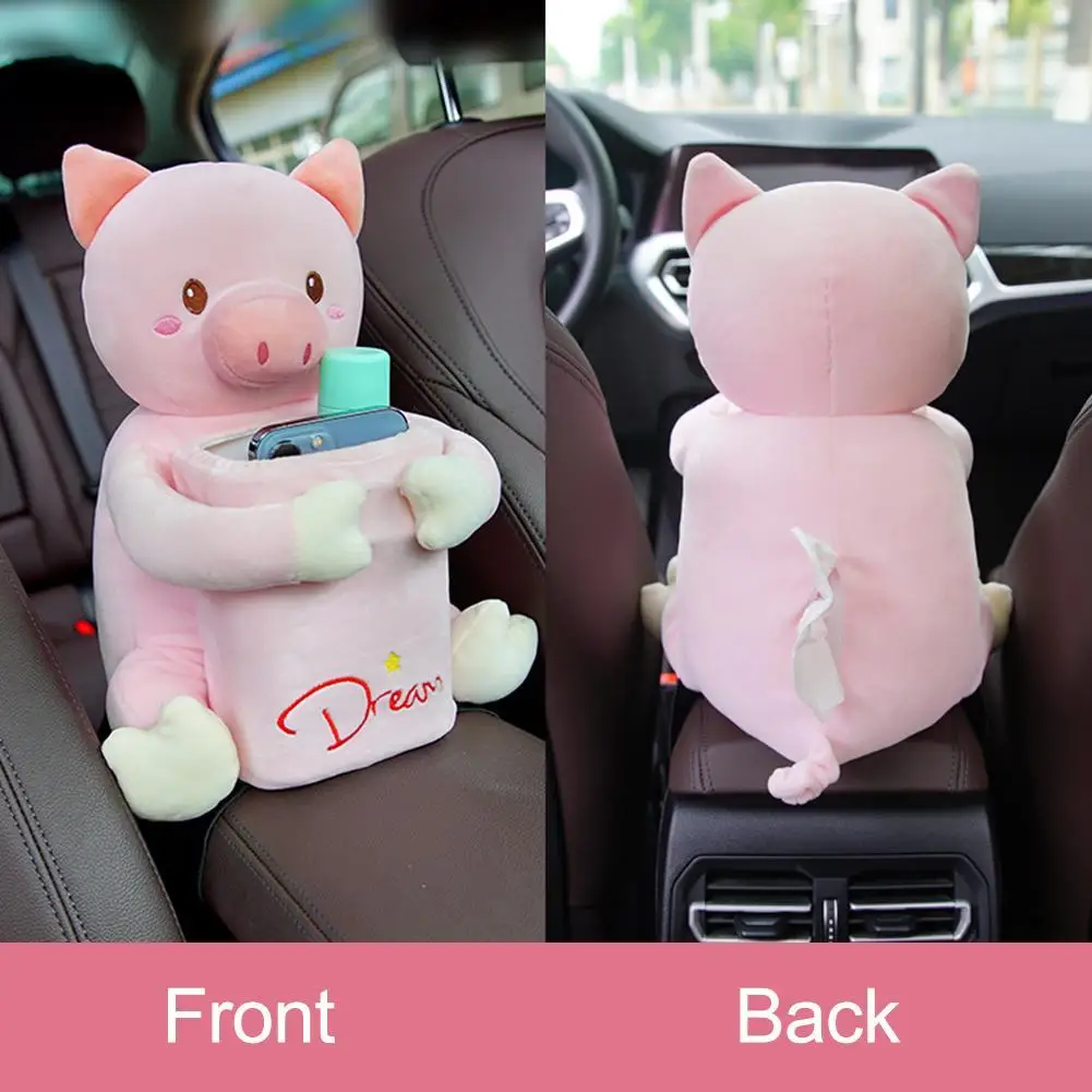 Мультяшная плюшевая коробка для салфеток автомобильные аксессуары животное