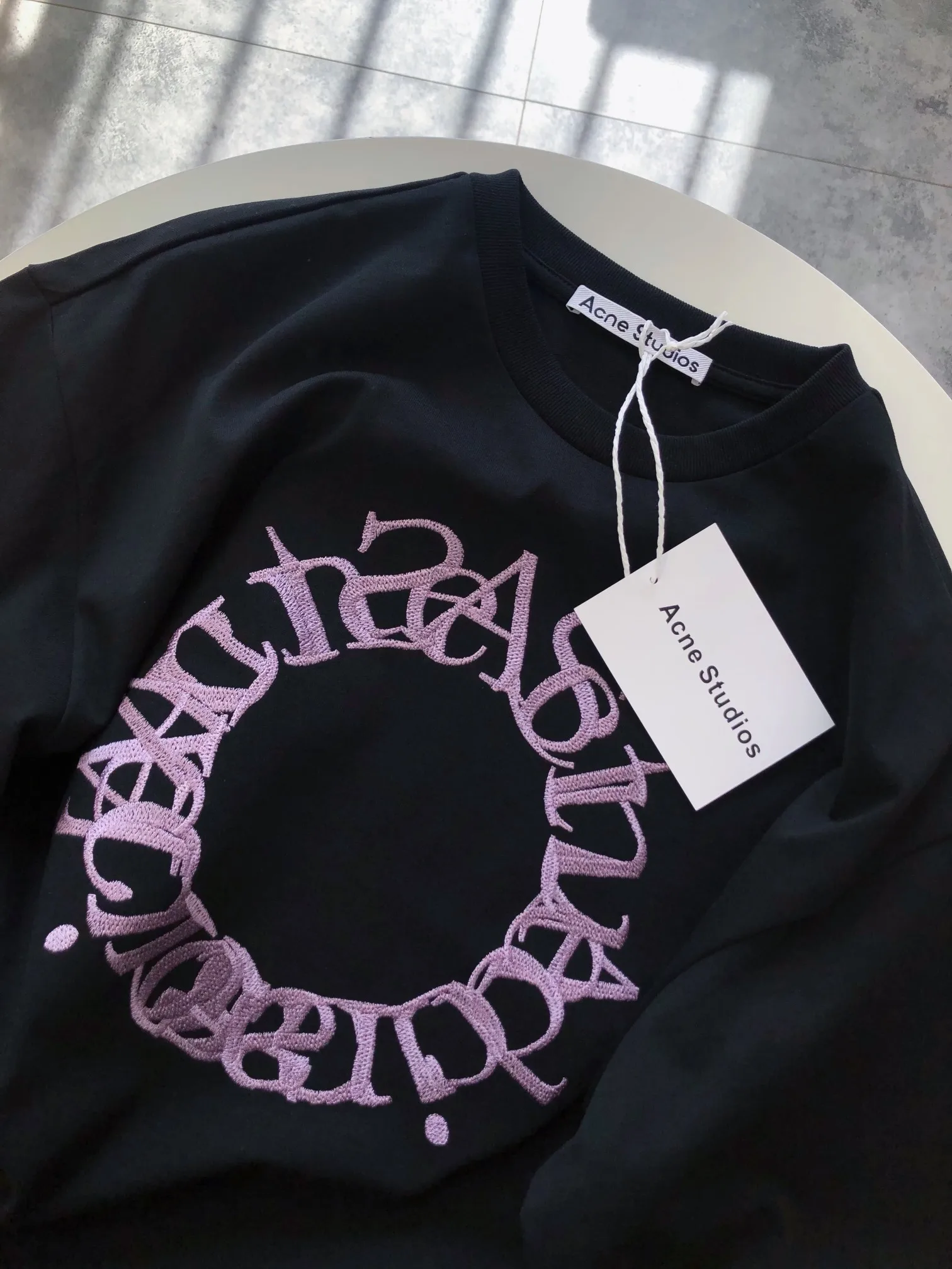 2022 AC studios летняя футболка с круглыми фиолетовыми буквами модная простая