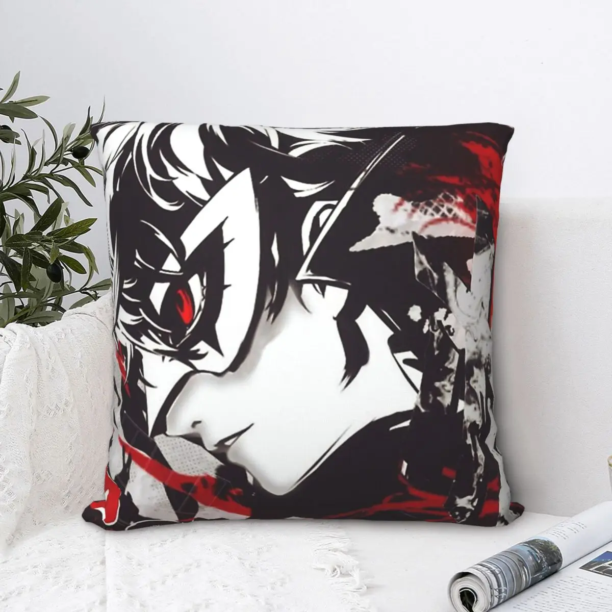 

Joker The Side Face чехол для подушки из полиэстера Persona 5 Morgana Game для гостиной, автомобильная декоративная моющаяся наволочка