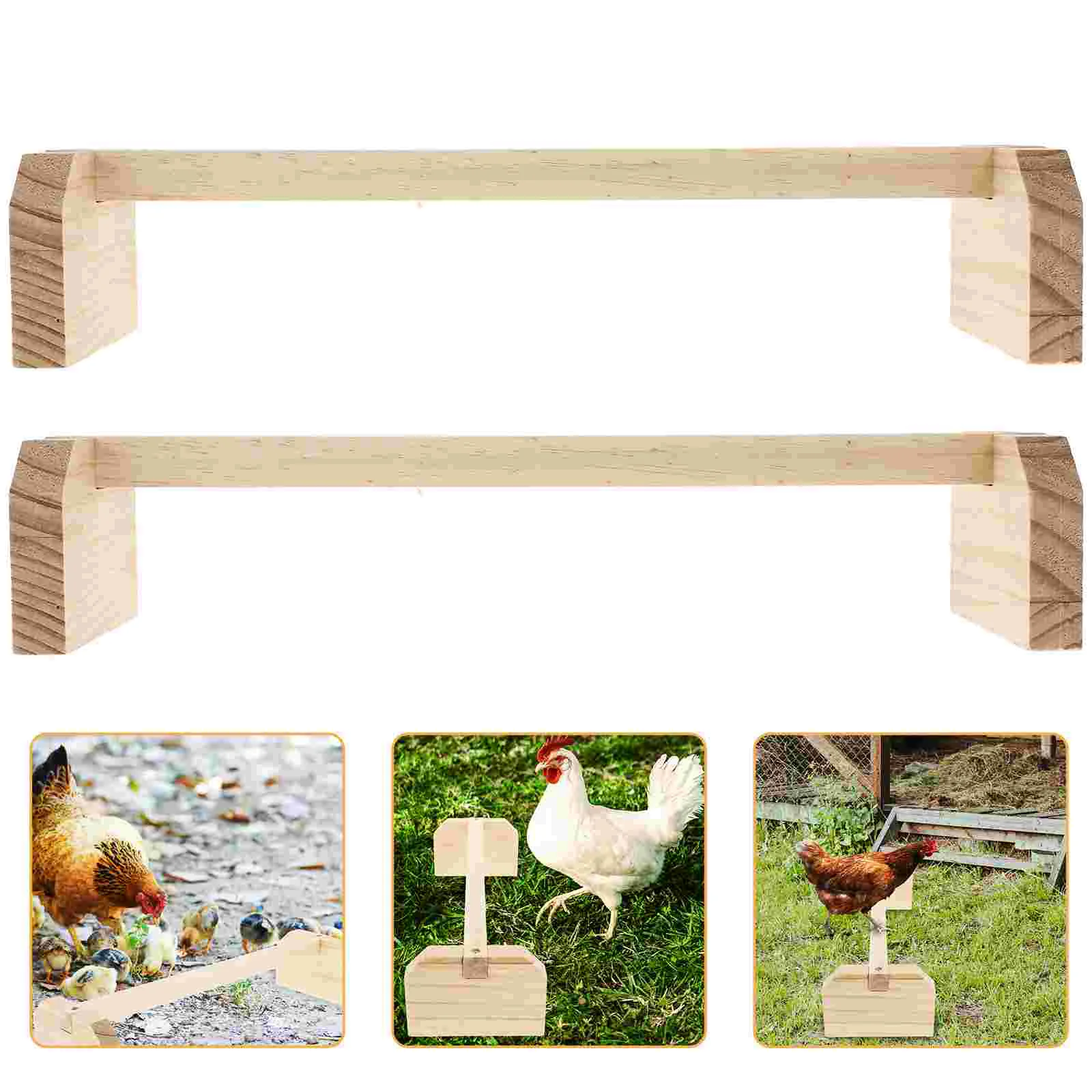 

2 Pcs Chicken Stand Parrot Standing Rack Parakeet Perch Toy Wood Bird Swing Accessories Cage