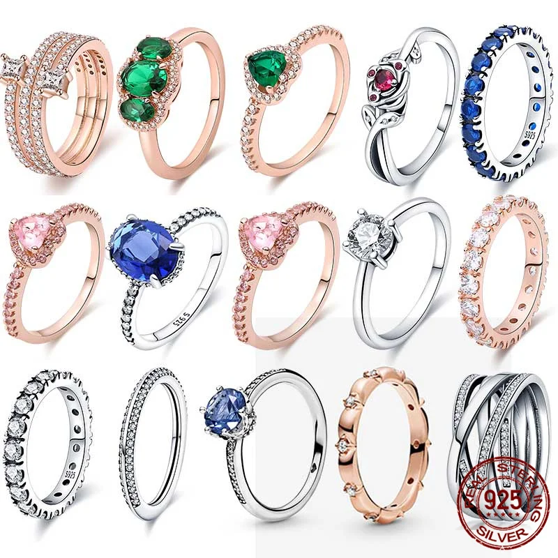 

2022 New Hot Sale 925Sterling Silver High-end Fashion Green Zircon Heart Ring Making For Women Birthday Fashion Jewelry Gift