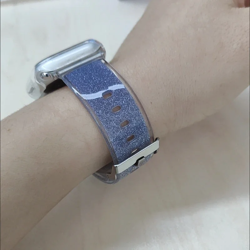 Эстетический модный красочный желейный силиконовый браслет для Apple Watch 9 8 7 6 5 4 3 2 1