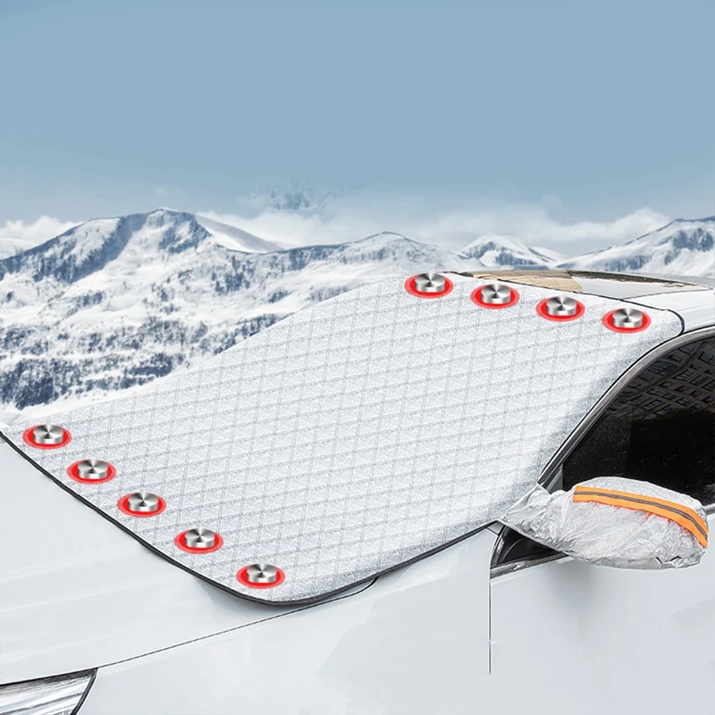 

Чехол для лобового стекла автомобиля, водонепроницаемая защита от льда и мороза, для зимних автомобилей, с магнитной кромкой