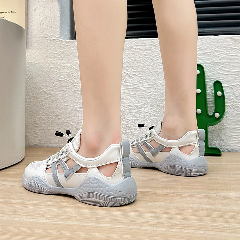 Summer Women's Shoes Sports Shoes Flat Shoes Running Shoes Breathable Mesh Versatile and Fashionable Sneakers Vulcanize Shoes