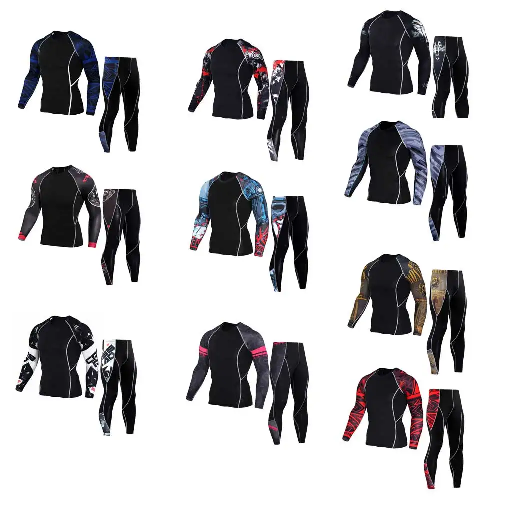 

Мужская компрессионная футболка с длинным рукавом и круглым вырезом