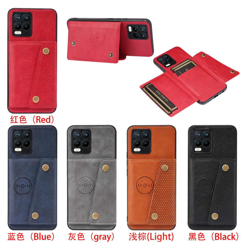realme 8i 9 pro plus leather back case card slot magnet phone cover bumper shell for oppo realme 8 case realmi 7 9i i8 i9 funda free global shipping