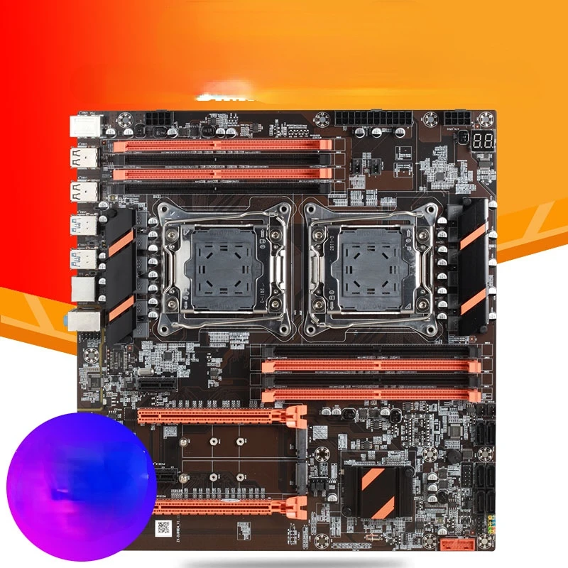 Материнская плата X99 с двойным процессором LGA 2011 v3 E-ATX USB3.0 SATA3 Xeon M.2 слотом 8 DIMM DDR4