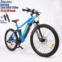 akkubici wholesale bafang mid drive motor electric bicycle 500 w electric mountain bike 500w full suspension eu warehouse adults