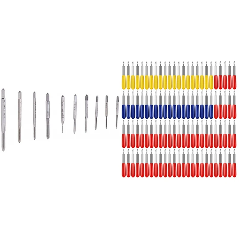 

10Pcs HSS Mini Tap Drill Bit Machine Metric Thread Tap Set Screw Tap With 100Pcs Cutting Blades