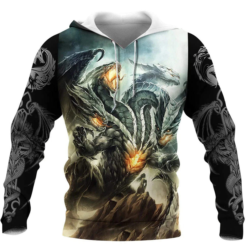 

CLOOCL Tattoo and Dungeon Dragon 3D Printed Men Hoodie Autumn and Winter Unisex Deluxe Sweatshirt Zip Pullover Casual Streetwear