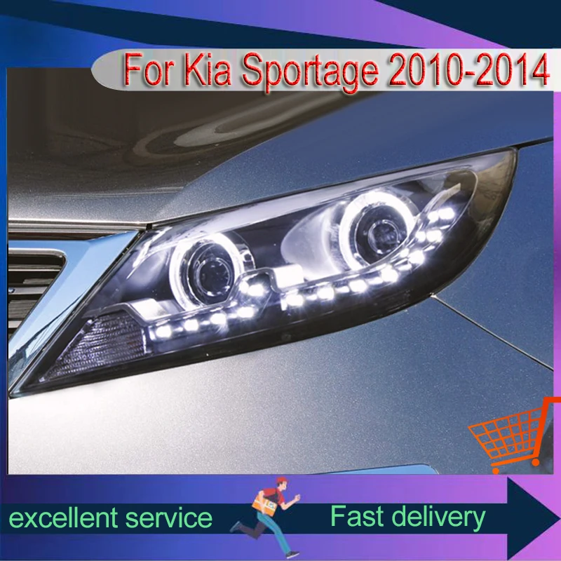 Автомобильный Стайлинг для Kia Sportage 2010-2014 фары головного света глаза ангела