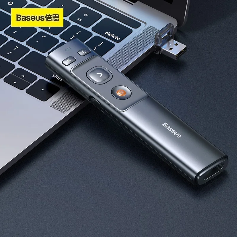 

Baseus Orange Point PPT Page Turning Pen (Red Light) USB+Type-C universal laser remote control plug and play For Xiaomi