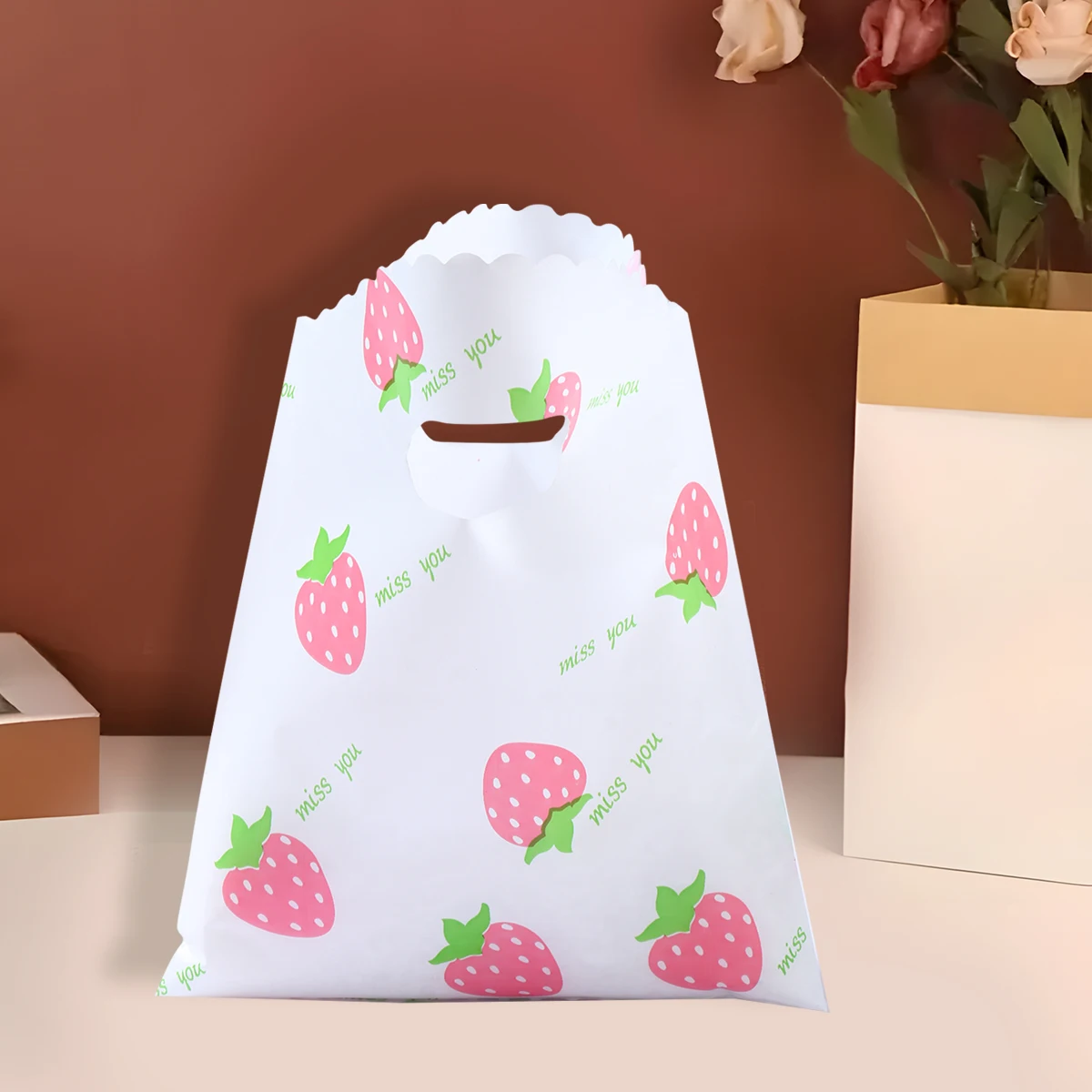 10 шт. пластиковые пакеты с рисунком клубники