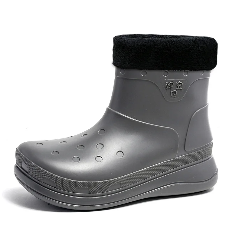 Новинка мужские модные водонепроницаемые резиновые сапоги до середины икры
