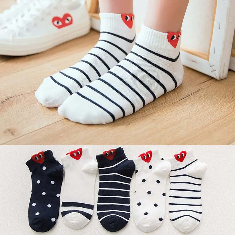 

Spring and Summer Women's Socks Cute Girl Ankle Socks Cotton Embroidered Socks Ladies Sweet Fashion Low Socks Love Boat Socks