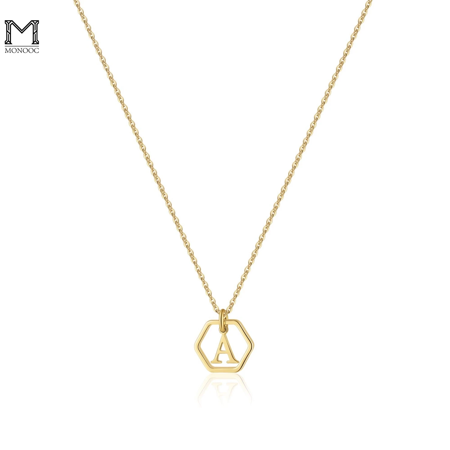 

Ожерелье MONOOC с шестигранным инициалом золота 14 к, женское ожерелье с подвеской в виде букв, изящное персонализированное ювелирное изделие с...