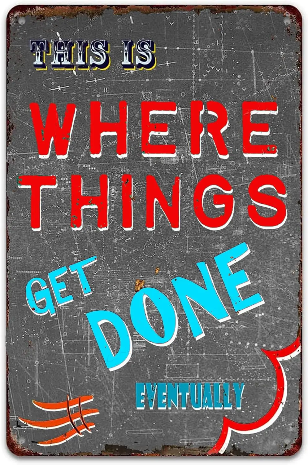 Vntge Grge Sgns для мужчин Funny Metl Tn for Mn Cve Wll rt Decor Mechnc Shop 8x12 nch