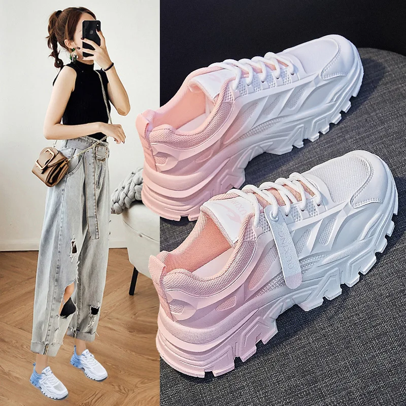 

Dad shoes women's new fashion simple breathable mesh sneakers women's casual all-match mesh shoes women womans shoes