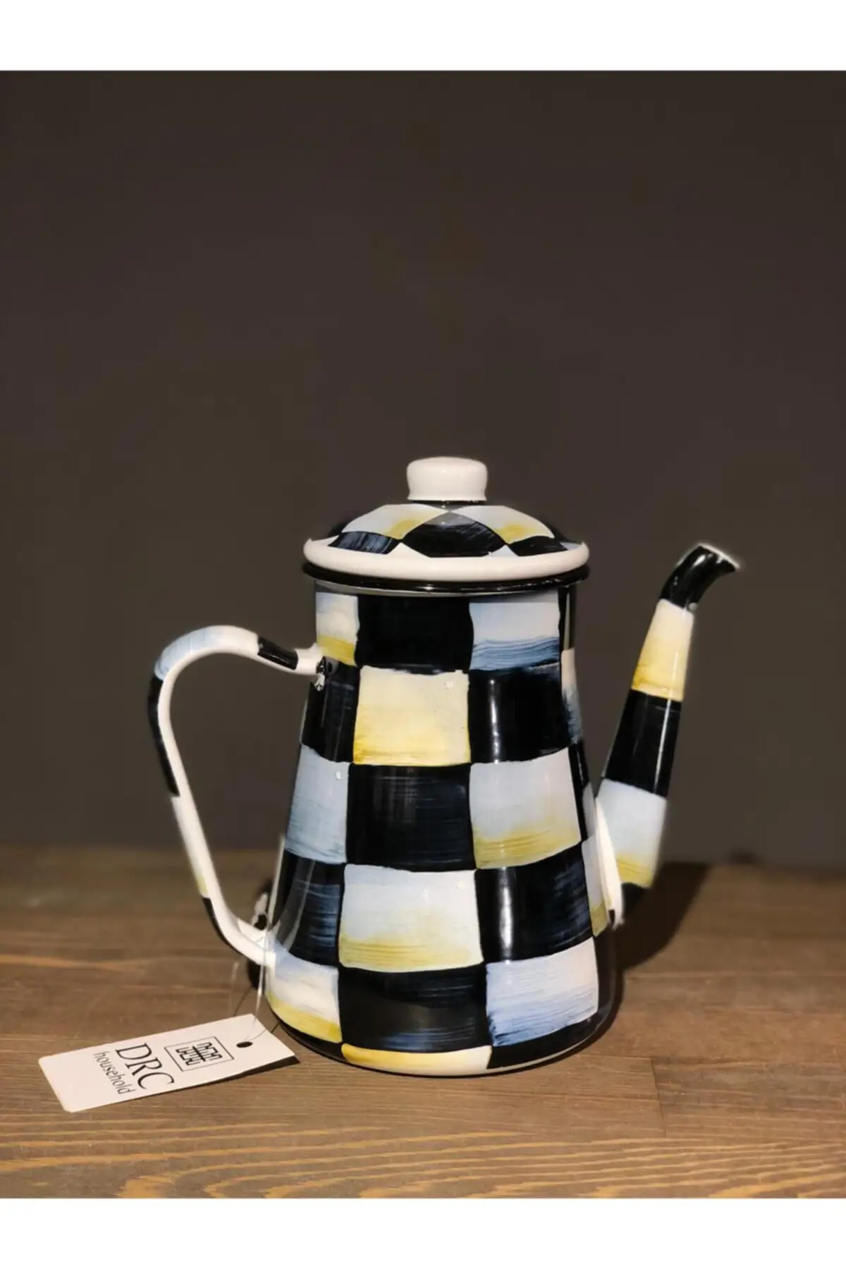 Домашний эмалированный горшок с шахматным узором|Заварники| |